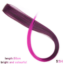 Load image into Gallery viewer, MUMUPI Long Straight color Hair Piece Hair Extensions Clip In Highlight Rainbow Hair Streak Pink Synthetic Hair Strands on Clips

