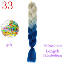 Load image into Gallery viewer, MERISIHAIR 24 inch Jumbo Braids Long Ombre Jumbo Synthetic Braiding Hair Crochet Blonde Pink Blue Grey Hair Extensions African
