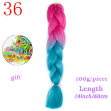 Load image into Gallery viewer, MERISIHAIR 24 inch Jumbo Braids Long Ombre Jumbo Synthetic Braiding Hair Crochet Blonde Pink Blue Grey Hair Extensions African

