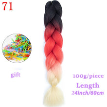 Load image into Gallery viewer, MERISIHAIR 24 inch Jumbo Braids Long Ombre Jumbo Synthetic Braiding Hair Crochet Blonde Pink Blue Grey Hair Extensions African
