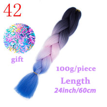 Load image into Gallery viewer, LISI HAIR 24 Inch Braiding Hair Extensions Jumbo Crochet Braids Synthetic Hair style 100g/Pc Pure Blonde Pink Green
