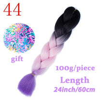 Load image into Gallery viewer, LISI HAIR 24 Inch Braiding Hair Extensions Jumbo Crochet Braids Synthetic Hair style 100g/Pc Pure Blonde Pink Green
