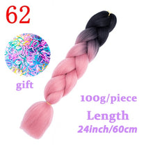 Load image into Gallery viewer, LISI HAIR 24 Inch Braiding Hair Extensions Jumbo Crochet Braids Synthetic Hair style 100g/Pc Pure Blonde Pink Green
