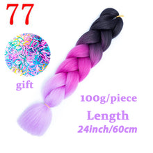 Load image into Gallery viewer, LISI HAIR 24 Inch Braiding Hair Extensions Jumbo Crochet Braids Synthetic Hair style 100g/Pc Pure Blonde Pink Green
