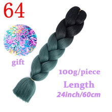 Load image into Gallery viewer, LISI HAIR 24 Inch Braiding Hair Extensions Jumbo Crochet Braids Synthetic Hair style 100g/Pc Pure Blonde Pink Green
