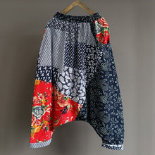 Load image into Gallery viewer, Original folk style women's retro stitching old cotton and linen material shift pants women loose large size baggy pants

