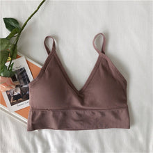 Load image into Gallery viewer, New fashion simple solid color student thread underwear bra beauty back bra tube top sports lingerie
