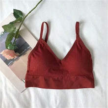 Load image into Gallery viewer, New fashion simple solid color student thread underwear bra beauty back bra tube top sports lingerie

