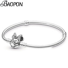 Load image into Gallery viewer, BAOPON High Quality Authentic Silver Color Snake Chain Fine Bracelet Fit European Charm Bracelet for Women DIY Jewelry Making
