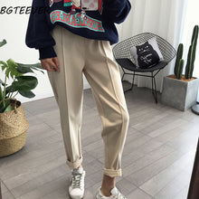 Load image into Gallery viewer, BGTEEVER Winter Thicken Women Pencil Pants Plus Size Wool Pants Female 2020 Autumn High Waist Loose Trousers Capris Good Fabric
