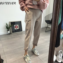 Load image into Gallery viewer, BGTEEVER Winter Thicken Women Pencil Pants Plus Size Wool Pants Female 2020 Autumn High Waist Loose Trousers Capris Good Fabric
