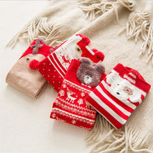 Load image into Gallery viewer, 1 pair colored cotton red socks three-dimensional cartoon christmas socks cute Japanese ladies socks for autumn and winter socks
