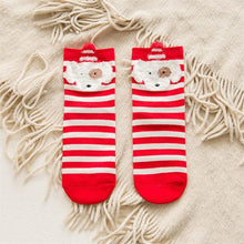 Load image into Gallery viewer, 1 pair colored cotton red socks three-dimensional cartoon christmas socks cute Japanese ladies socks for autumn and winter socks

