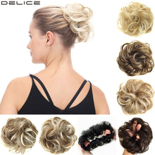 Load image into Gallery viewer, Delice Women's Curly Chignon With Elastic Rubber Band Synthetic Scrunchie Wrap Hair Messy Bun Hairpieces
