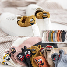 Load image into Gallery viewer, Kawaii Embroidered Expression Women Socks Cotton Harajuku Happy Funny Socks Women Christmas Gifts Ankle 1 Pair Size 35-40
