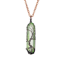 Load image into Gallery viewer, SEDmart 7Chakra Ainbow Natural Stone Copper Wire Pendant Necklace for Women Men Long Chain  Tree of Life Statement Jewelry Gift
