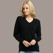 Load image into Gallery viewer, JVEII Women Sweater Knitted Female Long Sleeve V-neck Cashmere Sweater And Pullover Female Autumn Winter Slim Jumpers Casual
