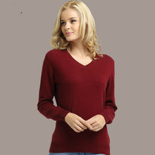 Load image into Gallery viewer, JVEII Women Sweater Knitted Female Long Sleeve V-neck Cashmere Sweater And Pullover Female Autumn Winter Slim Jumpers Casual
