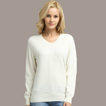 Load image into Gallery viewer, JVEII Women Sweater Knitted Female Long Sleeve V-neck Cashmere Sweater And Pullover Female Autumn Winter Slim Jumpers Casual
