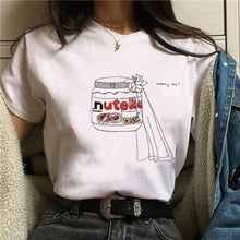 Load image into Gallery viewer, Nutella Kawaii Print T Shirt Women 90s Harajuku Ullzang Fashion T-shirt Graphic Cute Cartoon Tshirt Korean Style Top Tees Female
