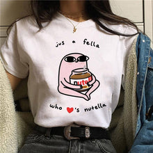 Load image into Gallery viewer, Nutella Kawaii Print T Shirt Women 90s Harajuku Ullzang Fashion T-shirt Graphic Cute Cartoon Tshirt Korean Style Top Tees Female
