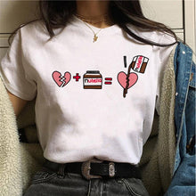 Load image into Gallery viewer, Nutella Kawaii Print T Shirt Women 90s Harajuku Ullzang Fashion T-shirt Graphic Cute Cartoon Tshirt Korean Style Top Tees Female
