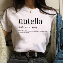 Load image into Gallery viewer, Nutella Kawaii Print T Shirt Women 90s Harajuku Ullzang Fashion T-shirt Graphic Cute Cartoon Tshirt Korean Style Top Tees Female
