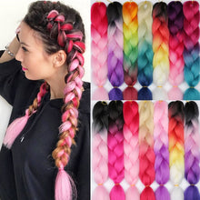 Load image into Gallery viewer, LISI HAIR 24 Inch Braiding Hair Extensions Jumbo Crochet Braids Synthetic Hair style 100g/Pc Pure Blonde Pink Green

