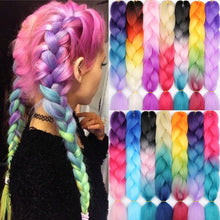 Load image into Gallery viewer, MERISIHAIR 24 inch Jumbo Braids Long Ombre Jumbo Synthetic Braiding Hair Crochet Blonde Pink Blue Grey Hair Extensions African
