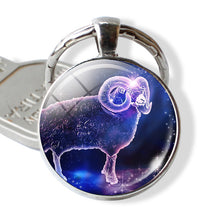 Load image into Gallery viewer, 12 Constellations Keychain Constellation Key Rings Zodiac Sign Key Chain Pendant Jewelry Libra Aries Leo Fashion Birthday Gift
