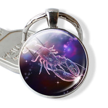 Load image into Gallery viewer, 12 Constellations Keychain Constellation Key Rings Zodiac Sign Key Chain Pendant Jewelry Libra Aries Leo Fashion Birthday Gift
