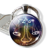 Load image into Gallery viewer, 12 Constellations Keychain Constellation Key Rings Zodiac Sign Key Chain Pendant Jewelry Libra Aries Leo Fashion Birthday Gift
