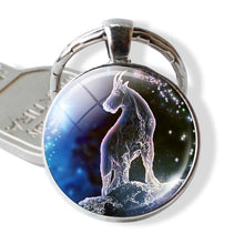 Load image into Gallery viewer, 12 Constellations Keychain Constellation Key Rings Zodiac Sign Key Chain Pendant Jewelry Libra Aries Leo Fashion Birthday Gift
