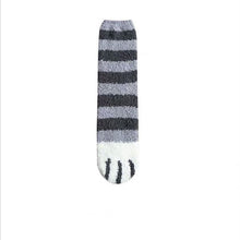 Load image into Gallery viewer, 1 pair of plush coral fleece socks female tube socks autumn and winter cat claws cute thick warm sleeping floor sleep socks

