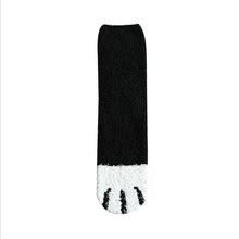 Load image into Gallery viewer, 1 pair of plush coral fleece socks female tube socks autumn and winter cat claws cute thick warm sleeping floor sleep socks
