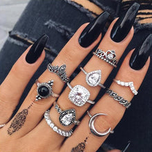 Load image into Gallery viewer, 9 Design Boho Vintage Gold Star Midi Moon Rings Set For Women Opal Crystal Midi Finger Ring 2020 Female Bohemian Jewelry Gifts
