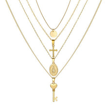 Load image into Gallery viewer, Bohemian Multilayer Pendant Necklace for Women Fashion, Geometric Charm Chain Necklace Wholesale Jewelry
