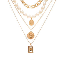 Load image into Gallery viewer, Bohemian Multilayer Pendant Necklace for Women Fashion, Geometric Charm Chain Necklace Wholesale Jewelry
