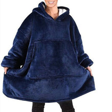 Load image into Gallery viewer, Winter Thick Comfy TV Blanket Sweatshirt Solid Warm Hooded Blanket Adults and Children Fleece Weighted Blankets for Beds Travel

