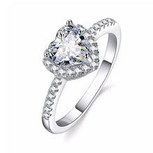 Load image into Gallery viewer, Fashion Crystal Heart Shaped Wedding Rings Women's Zircon Engagement Rings Glamour Jewelry
