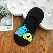 Load image into Gallery viewer, Disney Women Socks Cartoon Animal  mouse socks cute Kawaii Funny ankle Socks invisible Silicone slip Socks girl Cotton boat sock

