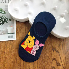 Load image into Gallery viewer, Disney Women Socks Cartoon Animal  mouse socks cute Kawaii Funny ankle Socks invisible Silicone slip Socks girl Cotton boat sock
