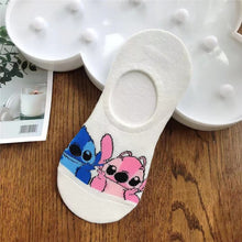 Load image into Gallery viewer, Disney Women Socks Cartoon Animal  mouse socks cute Kawaii Funny ankle Socks invisible Silicone slip Socks girl Cotton boat sock

