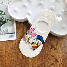 Load image into Gallery viewer, Disney Women Socks Cartoon Animal  mouse socks cute Kawaii Funny ankle Socks invisible Silicone slip Socks girl Cotton boat sock

