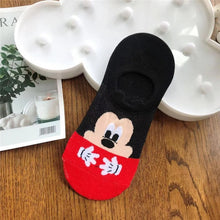 Load image into Gallery viewer, Disney Women Socks Cartoon Animal  mouse socks cute Kawaii Funny ankle Socks invisible Silicone slip Socks girl Cotton boat sock
