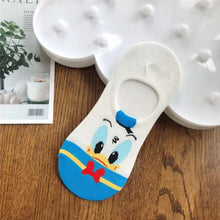 Load image into Gallery viewer, Disney Women Socks Cartoon Animal  mouse socks cute Kawaii Funny ankle Socks invisible Silicone slip Socks girl Cotton boat sock

