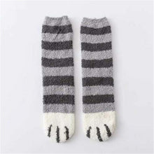Load image into Gallery viewer, 1 pair of plush coral fleece socks female tube socks autumn and winter cat claws cute thick warm sleeping floor sleep socks lady
