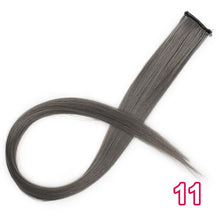 Load image into Gallery viewer, Vigorous Long Straight Clip In One Piece Hair Extensions 20 Inch Synthetic Two Tone Fake Hair for Women Girls
