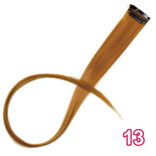 Load image into Gallery viewer, Vigorous Long Straight Clip In One Piece Hair Extensions 20 Inch Synthetic Two Tone Fake Hair for Women Girls
