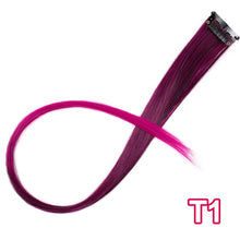 Load image into Gallery viewer, Vigorous Long Straight Clip In One Piece Hair Extensions 20 Inch Synthetic Two Tone Fake Hair for Women Girls
